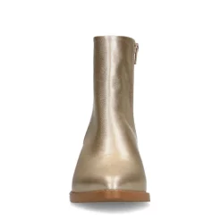 Manfield Gouden leren enkellaarsjes met hak^DAMES Enkellaarsjes