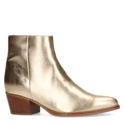 Manfield Gouden leren enkellaarsjes^DAMES Enkellaarsjes