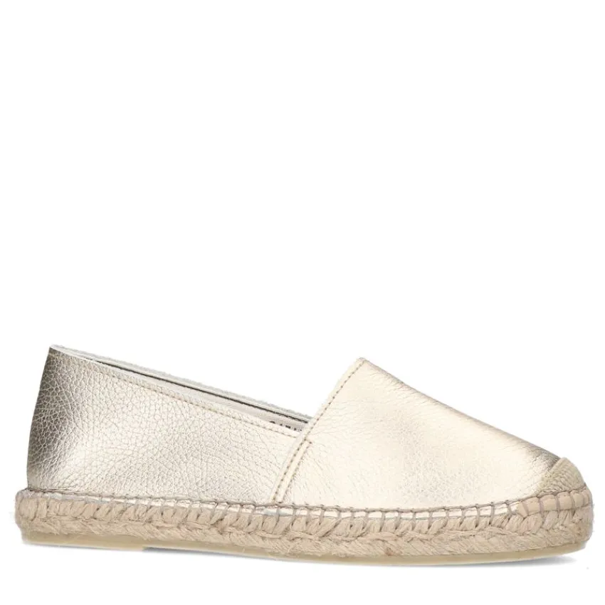 Manfield Gouden leren espadrilles^DAMES Espadrilles