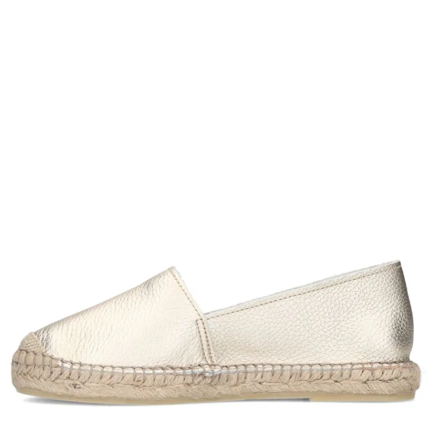 Manfield Gouden leren espadrilles^DAMES Espadrilles