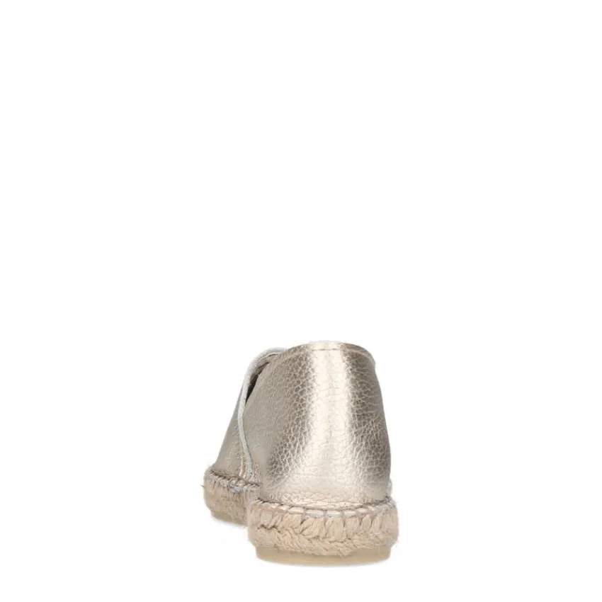 Manfield Gouden leren espadrilles^DAMES Espadrilles