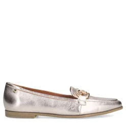 No Stress Gouden leren loafers met gouden chain^DAMES Loafers