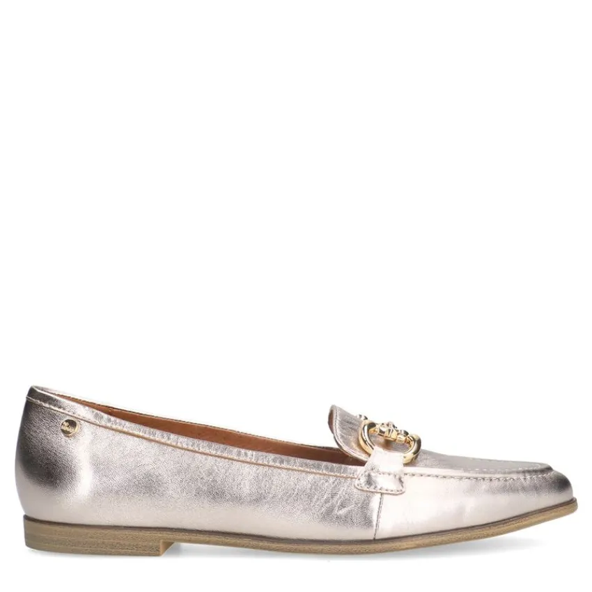 No Stress Gouden leren loafers met gouden chain^DAMES Loafers