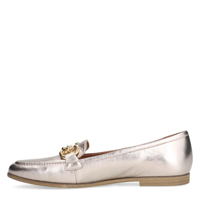 No Stress Gouden leren loafers met gouden chain^DAMES Loafers
