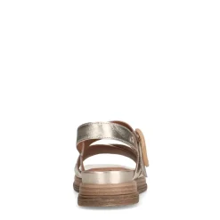 No Stress Gouden leren plateau sandalen met gesp^DAMES Sandalen