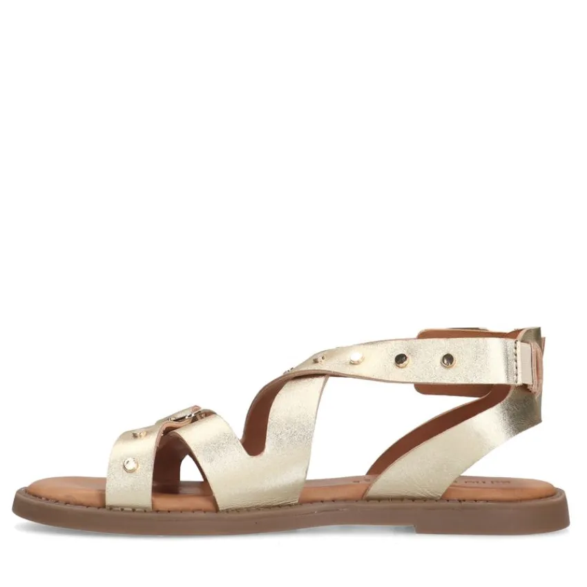 No Stress Gouden leren sandalen met studs^DAMES Sandalen