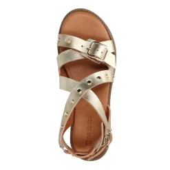 No Stress Gouden leren sandalen met studs^DAMES Sandalen