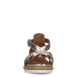 No Stress Gouden leren sandalen met gevlochten band^DAMES Sandalen