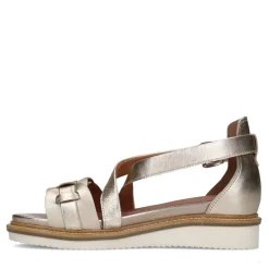 No Stress Gouden leren sandalen met gevlochten band^DAMES Sandalen