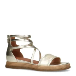 No Stress Gouden leren sandalen met bandjes^DAMES Sandalen
