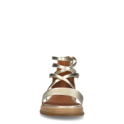 No Stress Gouden leren sandalen met bandjes^DAMES Sandalen