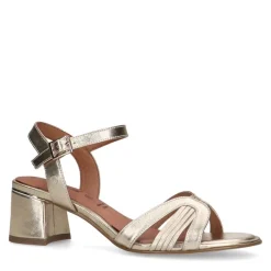 No Stress Gouden leren sandalen met hak^DAMES Sandalen