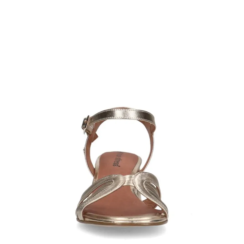 No Stress Gouden leren sandalen met hak^DAMES Sandalen