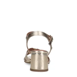 No Stress Gouden leren sandalen met hak^DAMES Sandalen