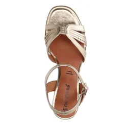 No Stress Gouden leren sandalen met hak^DAMES Sandalen