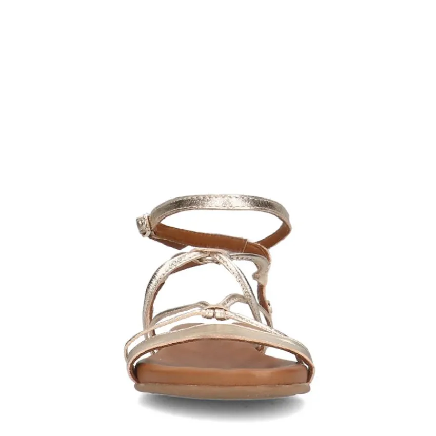 No Stress Gouden leren sandalen met bandjes^DAMES Sandalen