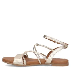 No Stress Gouden leren sandalen met bandjes^DAMES Sandalen