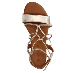 No Stress Gouden leren sandalen met bandjes^DAMES Sandalen