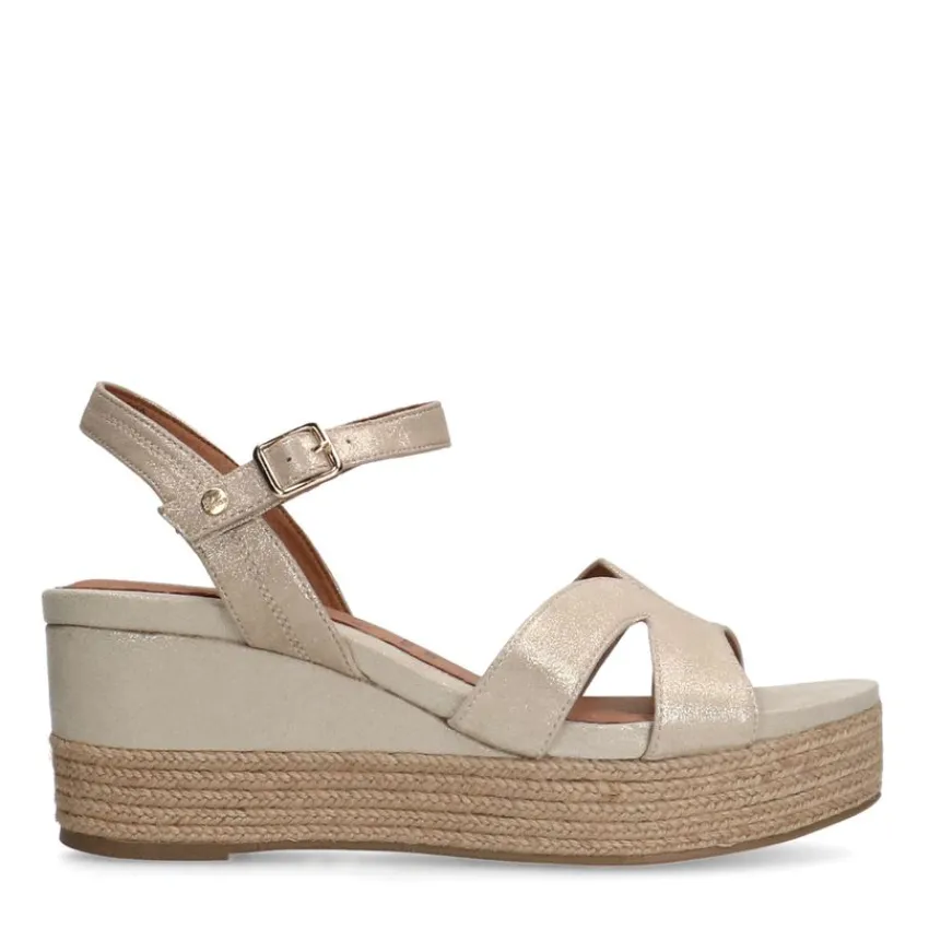 No Stress Gouden leren sleehakken^DAMES Espadrilles|Sandalen