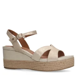 No Stress Gouden leren sleehakken^DAMES Espadrilles|Sandalen