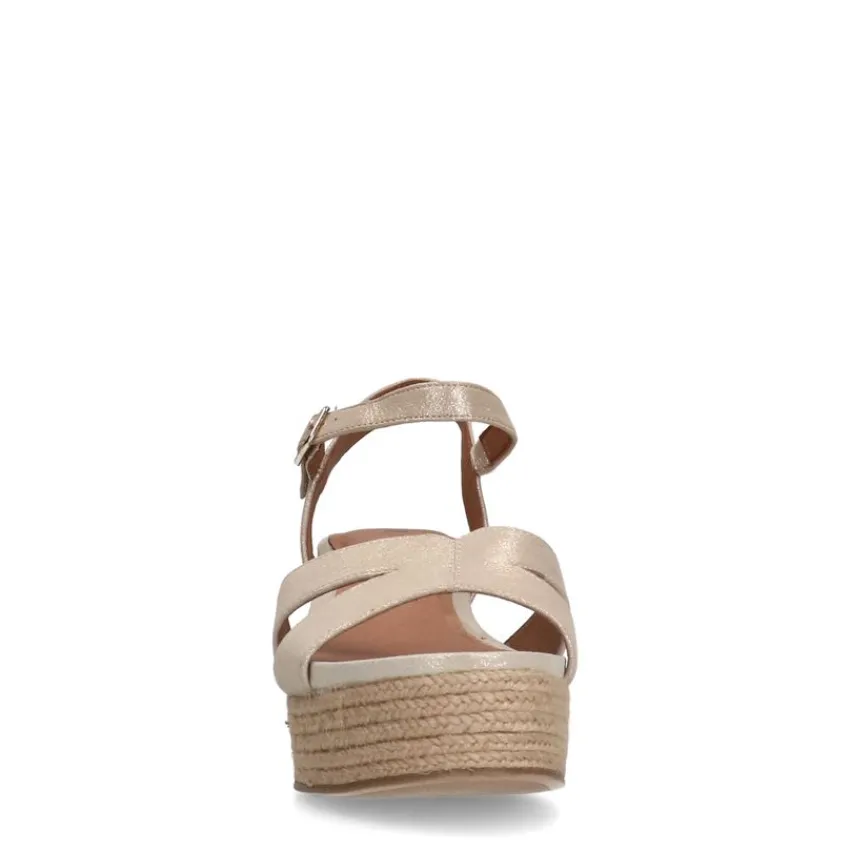 No Stress Gouden leren sleehakken^DAMES Espadrilles|Sandalen