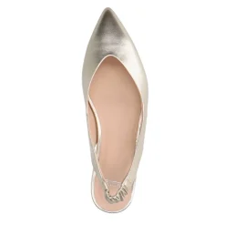 Manfield Gouden leren slingback ballerina's^DAMES Pumps|Slingbacks