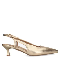Manfield Gouden leren slingback pumps^DAMES Pumps|Slingbacks