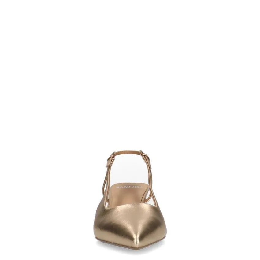 Manfield Gouden leren slingback pumps^DAMES Pumps|Slingbacks