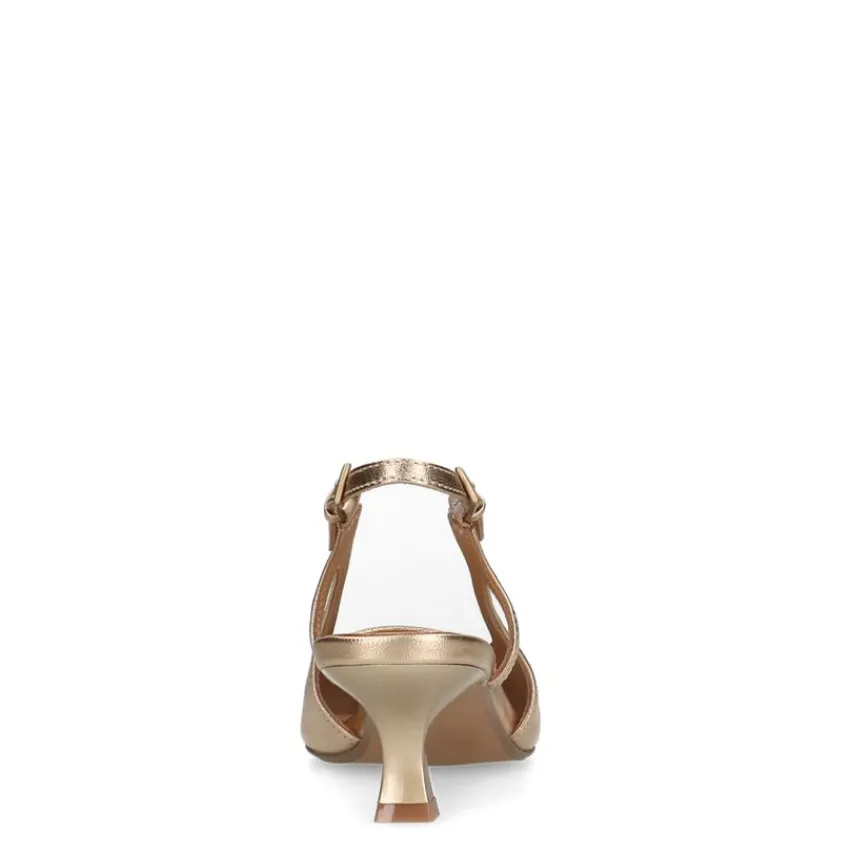 Manfield Gouden leren slingback pumps^DAMES Pumps|Slingbacks