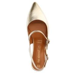 No Stress Gouden leren slingbacks^DAMES Slingbacks|Pumps