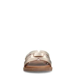 No Stress Gouden leren slippers^DAMES Slippers