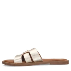 No Stress Gouden leren slippers^DAMES Slippers