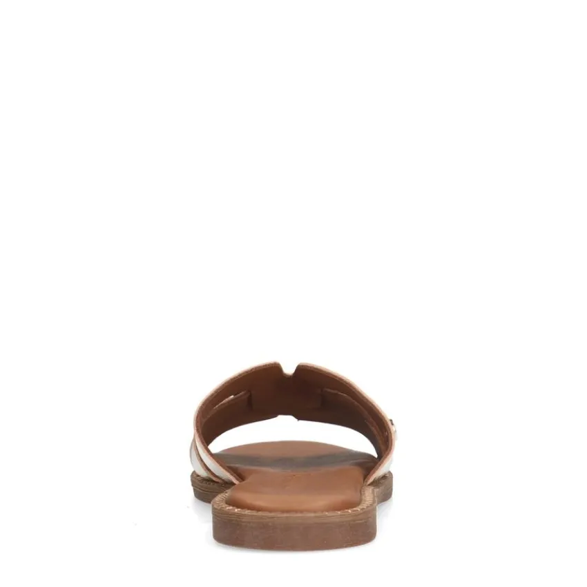 No Stress Gouden leren slippers^DAMES Slippers