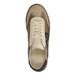 Manfield Gouden leren sneakers^DAMES Sneakers