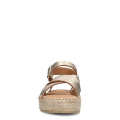 Manfield Gouden metallic sandalen met touwzool^DAMES Espadrilles|Sandalen