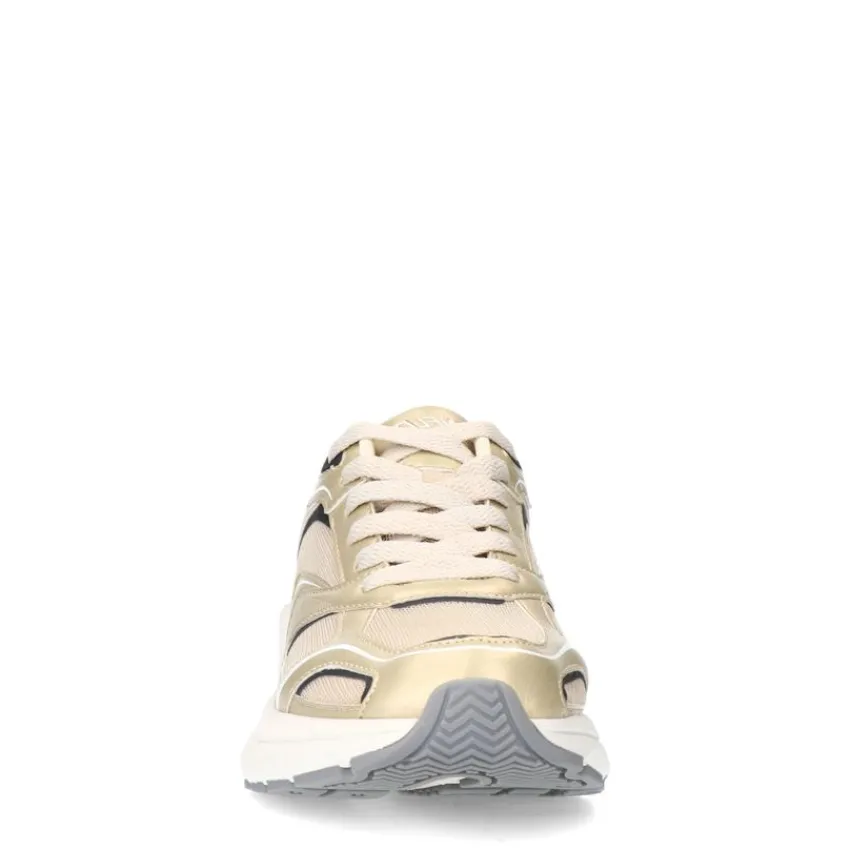 Manfield Gouden sneakers met mesh details^DAMES Sneakers