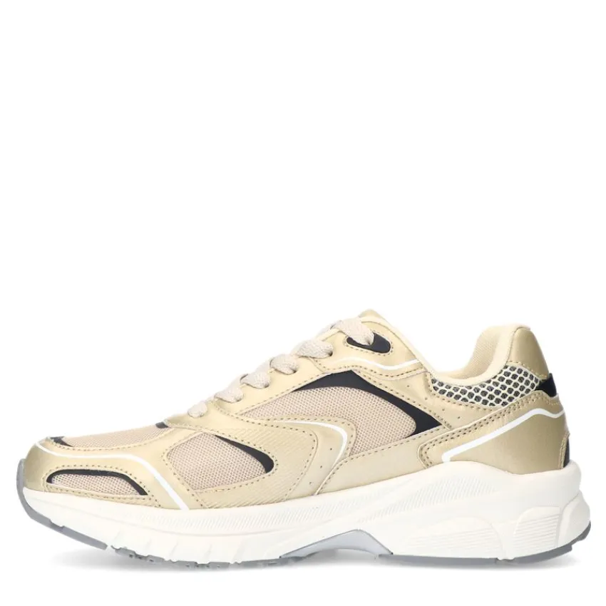 Manfield Gouden sneakers met mesh details^DAMES Sneakers