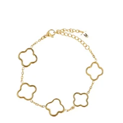 Manfield Goudkleurige armband met klavertjes^ Sieraden