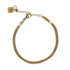 Manfield Goudkleurige armband van stainless steel^ Sieraden