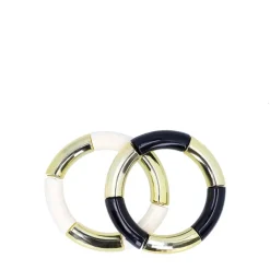 Manfield Goudkleurige elastieken bangles^ Sieraden