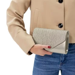 Manfield Goudkleurige glittertas^ Clutches