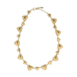 Manfield Goudkleurige hartjes ketting^ Sieraden
