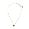 Manfield Goudkleurige ketting met groen klavertje^ Sieraden
