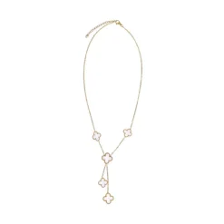 Manfield Goudkleurige klavertjes ketting^ Sieraden