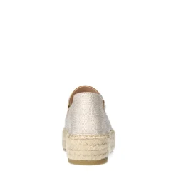 Manfield Goudkleurige leren espadrilles met gouden chain^DAMES Espadrilles