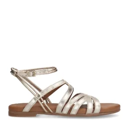 No Stress Goudkleurige leren sandalen met bandjes^DAMES Sandalen
