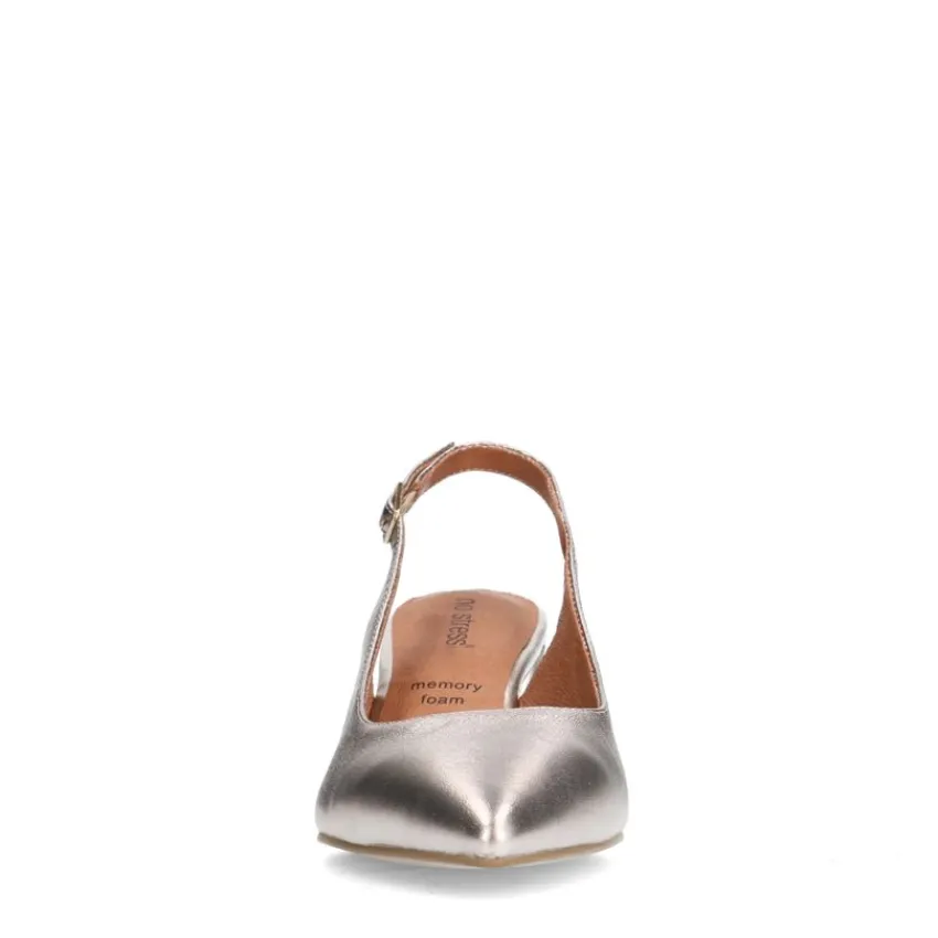 No Stress Goudkleurige leren slingbacks^DAMES Pumps|Slingbacks