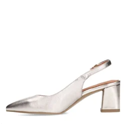 No Stress Goudkleurige leren slingbacks^DAMES Pumps|Slingbacks