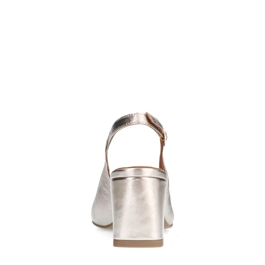 No Stress Goudkleurige leren slingbacks^DAMES Pumps|Slingbacks