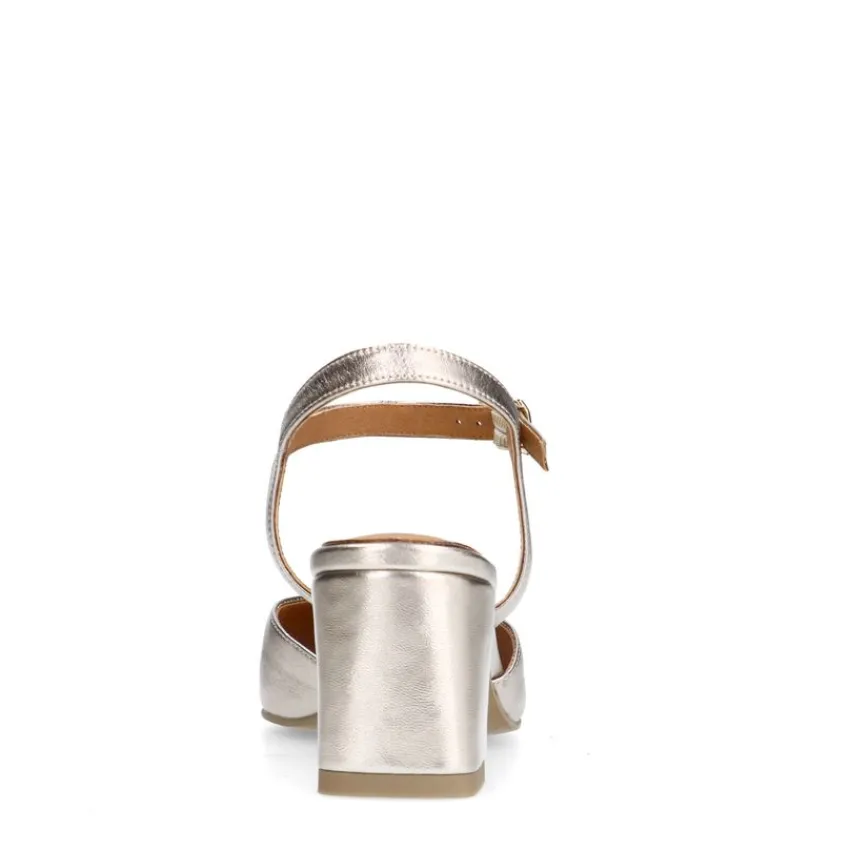 No Stress Goudkleurige leren slingbacks^DAMES Pumps|Slingbacks